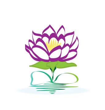 Lotus lily flower icon logo design vector