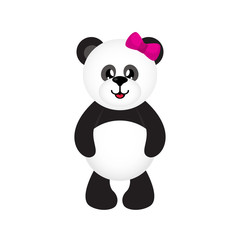cartoon cute panda girl