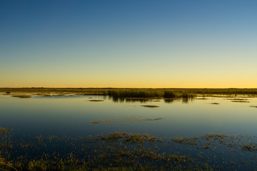 Fototapeta na wymiar USA, Florida, Evening atmosphere over everglades national park with beautiful reflections