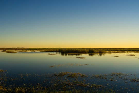 USA, Florida, Evening atmosphere over everglades national park with beautiful reflections