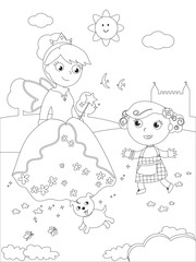 Coloring wizard of Oz 07 Dorothy and Glinda