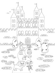 Fototapeta premium Coloring wizard of Oz 05 the Emerald Castle