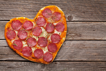 Heart shaped pizza
