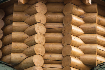 Natural background pattern of a log wall