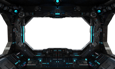 Obraz premium Spaceship grunge interior window isolated