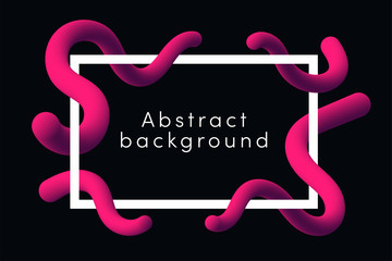 Modern abstract background with pink fluid shapes. Liquid dynamic shape background with frame