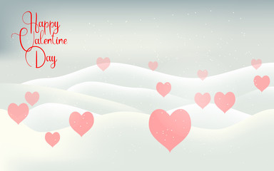 valentines day, snow, winter. light card background