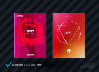 Set of abstract design of business vector brochure, template cover