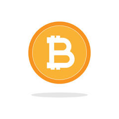 Bitcoin flat vector icon. Worldwide crypto currency symbol. Virtual currency. Crypto currency. New virtual money. EPS 10