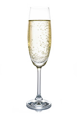 Champagne glass isolated on white background (high details)