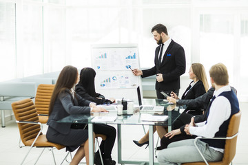  senior Manager of the company and the business team are hosting a discussion on the presentation of a new financial project