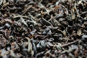 Black tea loose dried tea leaves