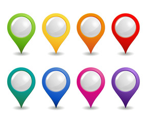 set of 8 bright map pointers