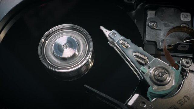 hard disk drive on dark background.