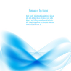 Abstract vector background, transparent waved lines for brochure, flyer design. Blue smoke wave.