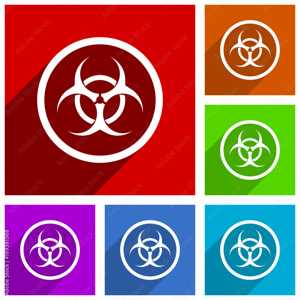 Aufkleber Biohazard vector icons. Flat design colorful illustrations for web designers and mobile applications in eps 10