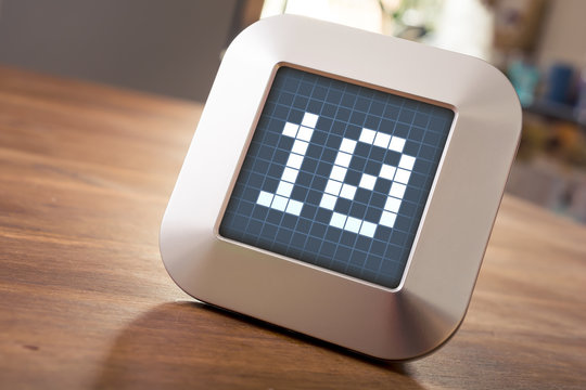 The Number 10 On A Digital Calendar, Thermostat Or Timer