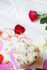 Valentine's day present in hotel room