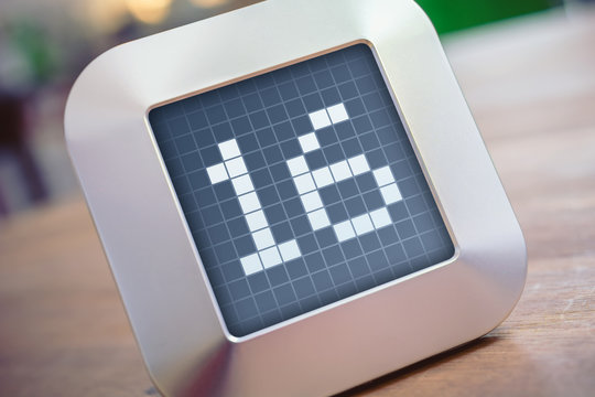The Number 16 On A Digital Calendar, Thermostat Or Timer