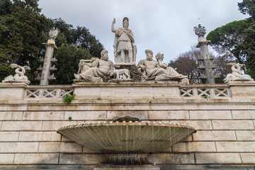 Fontana della Dea di Roma, Piazza del Popolo, Rome, Italy
