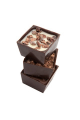 exclusive collection chocolate sweets isolated on the white