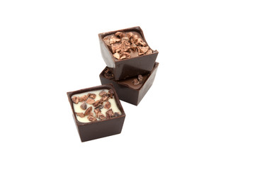 exclusive collection chocolate sweets isolated on the white