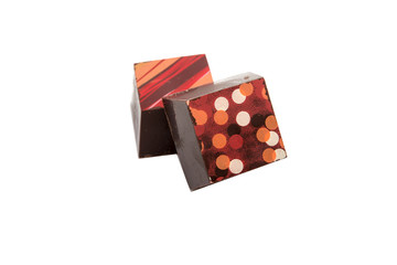 exclusive collection chocolate sweets isolated on the white