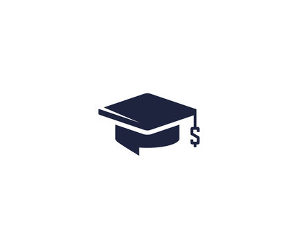 Student loan logo template. Bachelor cap and dollar symbol vector design. Education credit illustration