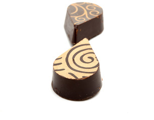 exclusive collection chocolate sweets isolated on the white