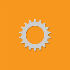 Bicycle sprocket. Icon in flat design style