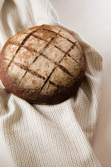 Homemade rye bread on leaven.