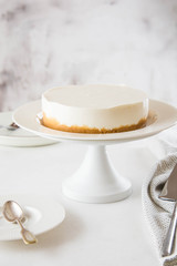 Homemade vanilla cheesecake.