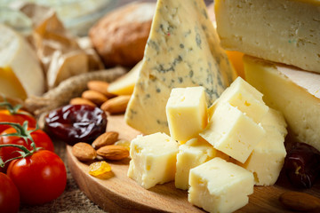 cheese on wooden table