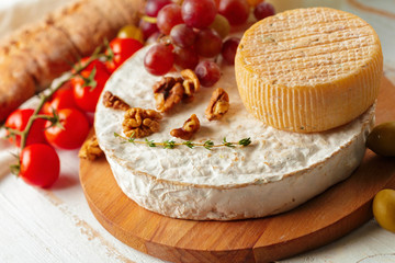 cheese on wooden table