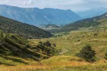 Fototapeta na wymiar Calm meadow in Svaneti mountains Georgia