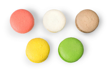 Colored macaroons isolated