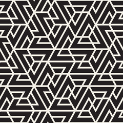 Vector seamless stripes pattern. Modern stylish texture with monochrome trellis. Repeating geometric hexagonal grid. Simple lattice design.