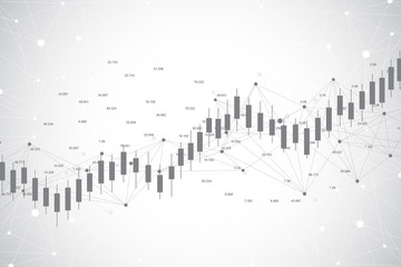 Business candle stick graph chart of stock market investment trading ackground design. Stock market chart. Bullish point, Trend of graph. Vector illustration.