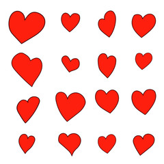 Hand drawn hearts. Design elements for Valentine's day.