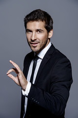 businessman is explaining something