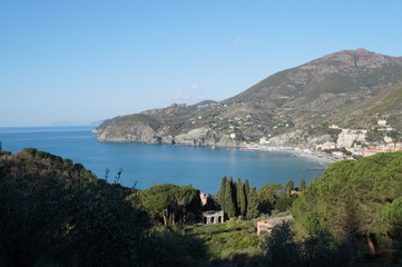 Fototapeta na wymiar Levanto gulf view, Cinque Terre, Italy