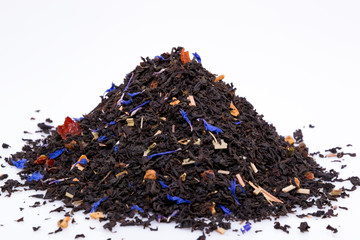 black tea isolated on a white background