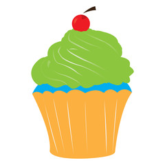 Isolated cupcake illustration