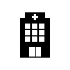 Obraz premium Hospital icon cross building isolated human medical view. Trendy Flat vector style for graphic design, logo, Web site, social media, UI, mobile upp, EPS10