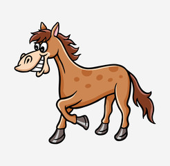 Horse animal cartoon character, good use for symbol, logo, web icon, mascot, game, or any design you want.