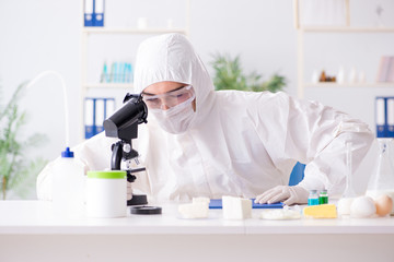 Food scientist testing new stuff in the lab