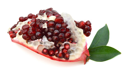 Red pomegranate fruits isolated on white background