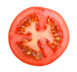 slice of tomato isolated on white