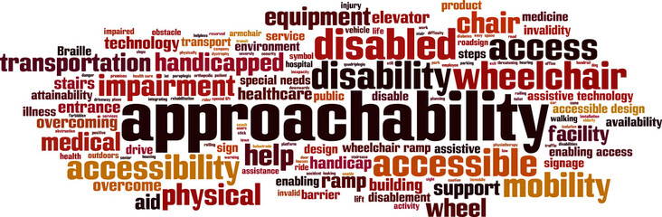 Approachability word cloud concept