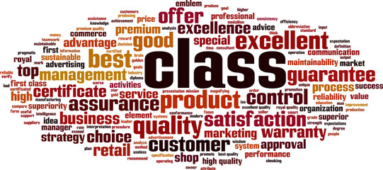 Naklejka premium Class word cloud concept